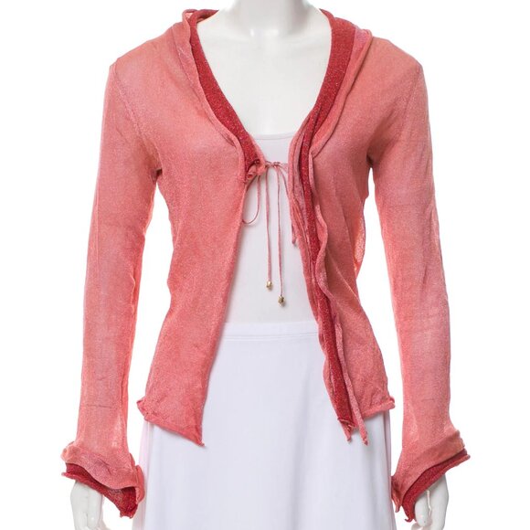 Roberto Cavalli Tops - Roberto Cavalli Metallic Knit Cardigan, Size: M